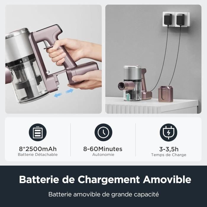 Eureka EUR1726232382587 Aspiradora sin Cable Plegable AK10 Pro - 29.000 Pa, 450 W, 82 dB 5