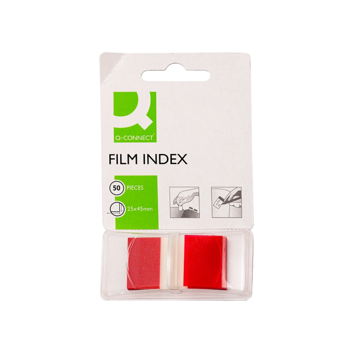 Q-connect Banderitas separadoras rojas, dispensador de 50 unidades, 45 x 25 mm 1 Q-connect Banderitas separadoras rojas, dispensador de 50 unidades, 45 x 25 mm 1