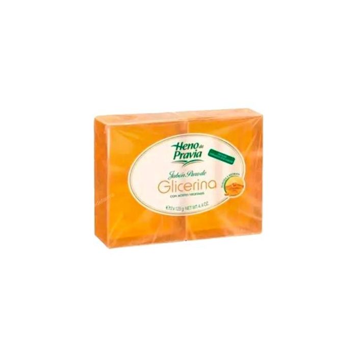 Heno de Pravia Glicerina jabón puro pack 2 x 125 gr. Gel de baño hidratante con aceites vegetales, sin detergentes sintéticos