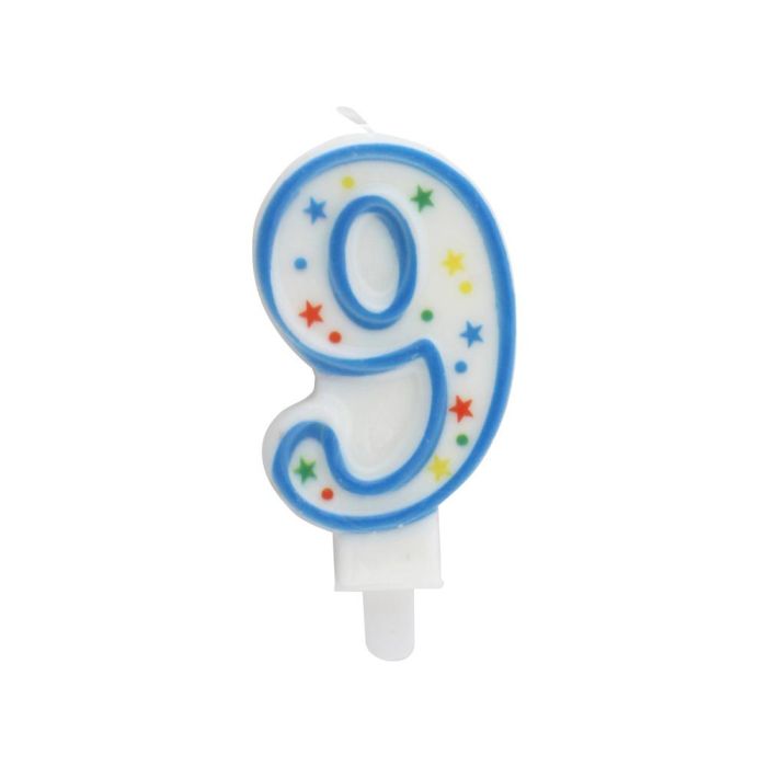 Vela Aniversario 9 Party Time 9,5 cm 0 Vela Aniversario 9 Party Time 9,5 cm 0