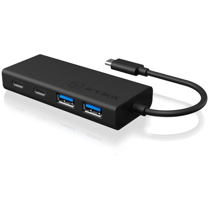 USB HUB 5Port ICY BOX 2xUSB3.0 2xUSB-C 1xUSB Power Delivery 60W SuperSpeed passiv Black 2
