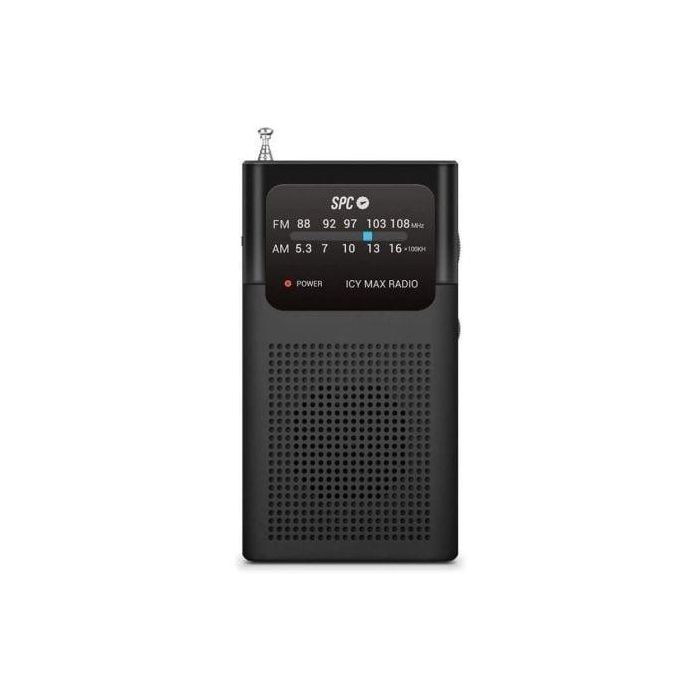 SPC 4588N Radio Portátil ICY Max FM/AM con Sintonizador Analógico y Clip de Sujeción – Color Negro 0 SPC 4588N Radio Portátil ICY Max FM/AM con Sintonizador Analógico y Clip de Sujeción – Color Negro 0