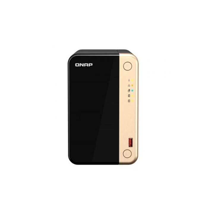 QNAP TS-264 NAS Torre Procesador Intel Celeron N5095 2.5GbE Ethernet 8GB RAM Negro/Oro