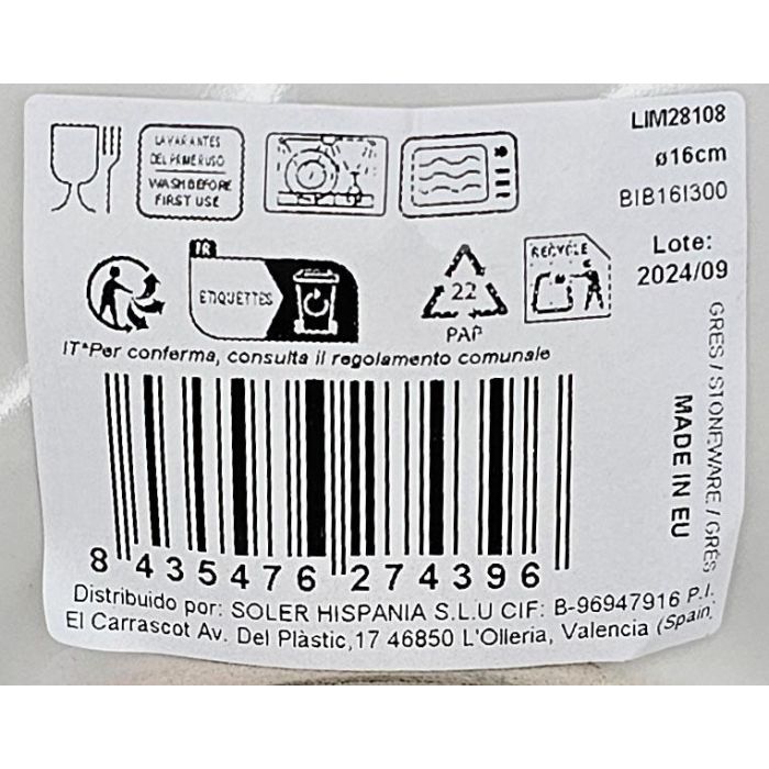 La Mediterranea Bol Limoi 16 cm Iberica Brillo (24 Unidades)