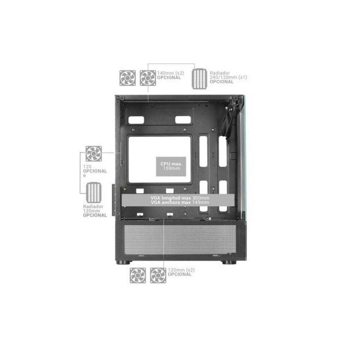 Mars Gaming MCSEP Caja Gaming Minitorre MC-SE Rosa con Módulo AirTech Mesh y Doble Cristal Templado para Placas Micro ATX/Mini-ITX 4