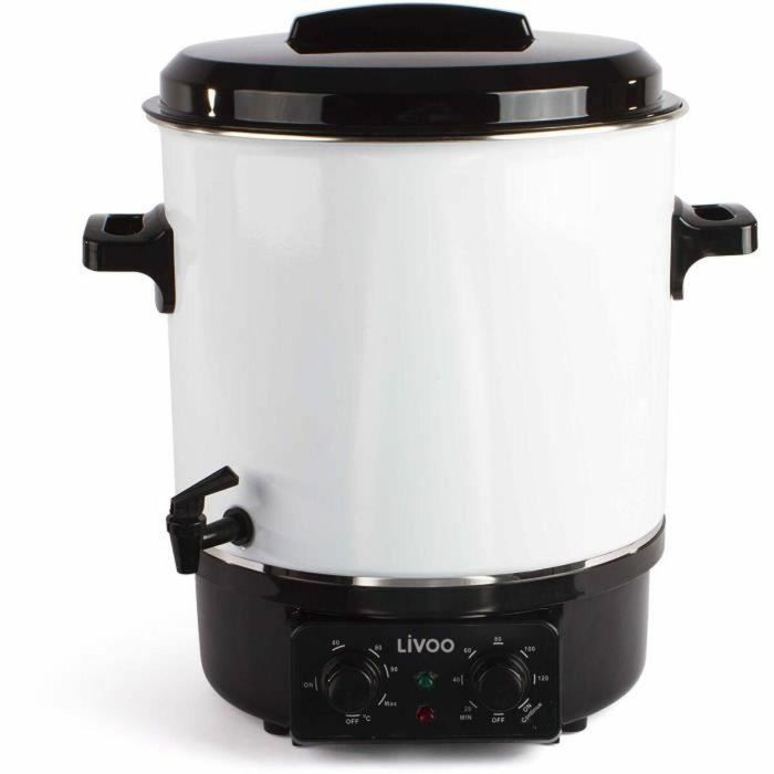 Livoo DOM334 Esterilizador Eléctrico de Tarros 1800W 27L Ø35 cm con Termostato y Temporizador Regulables, Depósito Acero Esmaltado 3