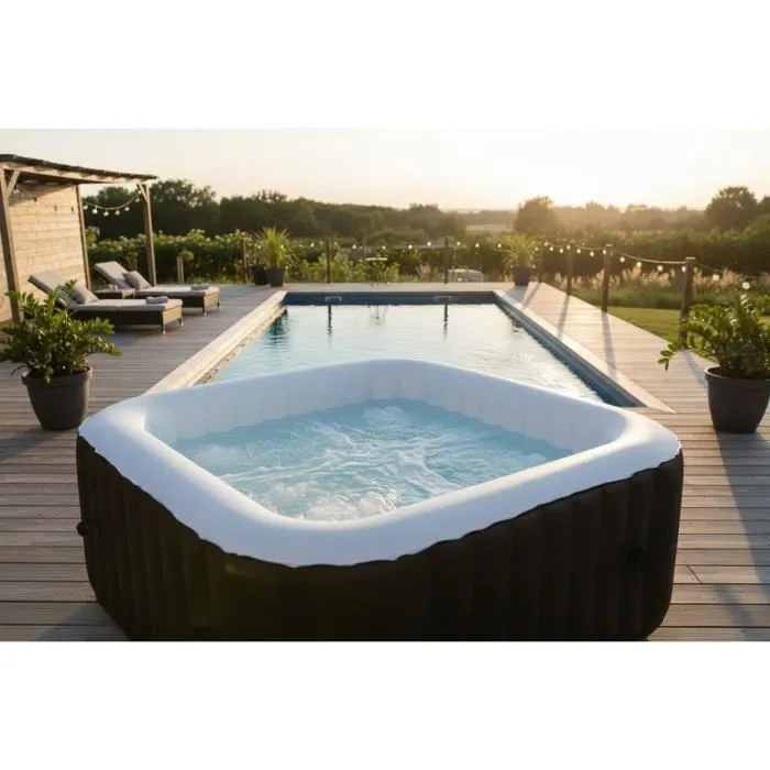 Sunspa Spa Hinchable Cuadrado para 6 Personas - 1.85 x 0.65 m - 130 Microjets 3