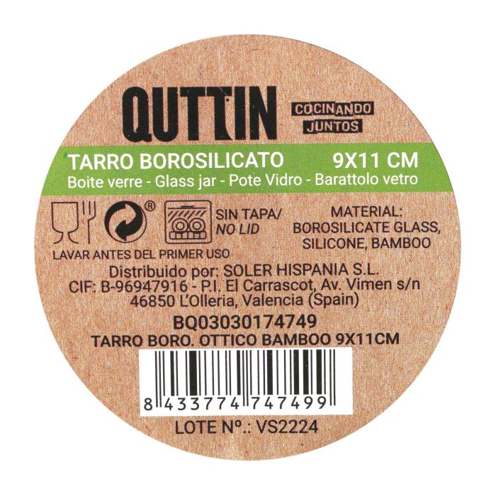 Quttin Tarro Boro Ottico Bamboo, 9x9x11.5 cm, 500 ml (12 Unidades) 8