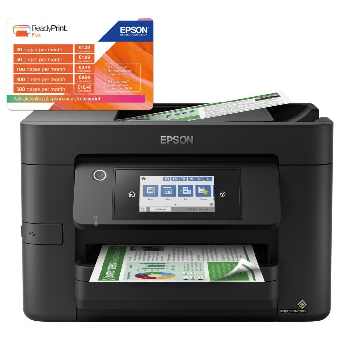 Epson WorkForce Pro WF-4825DWF Multifunción Tinta A4 Impresión Escaneo Fax Wifi Pantalla Táctil Color Negro