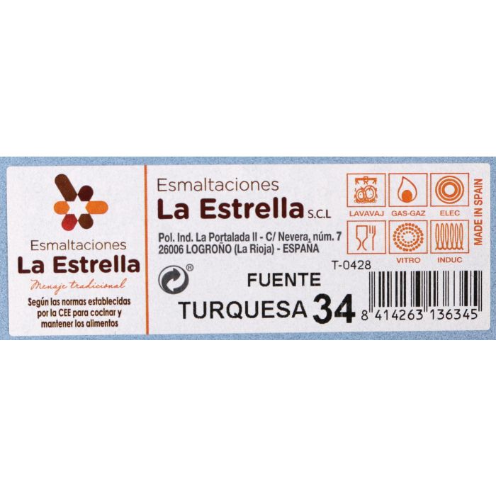 Fuente Turquesa 34 cm - La Estrella (6 Unidades) 1 Fuente Turquesa 34 cm - La Estrella (6 Unidades) 1
