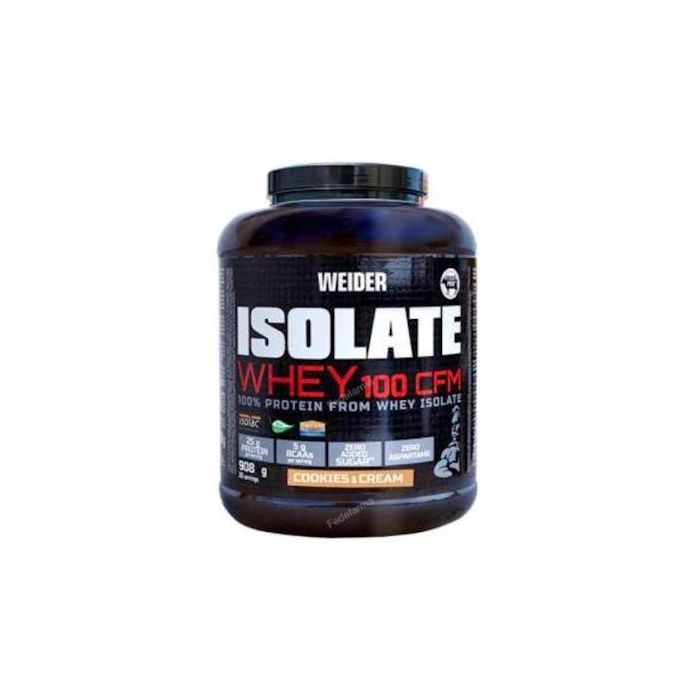 Weider Isolate Whey 100 CFM Proteína Aislada Cookies 908g - Isolac, Digezyme para Máxima Pureza y Recuperación Muscular