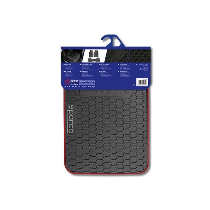 Sparco Alfombra F500 SPCF500RD Negro-Rojo Pvc 3 Piezas Universal 3