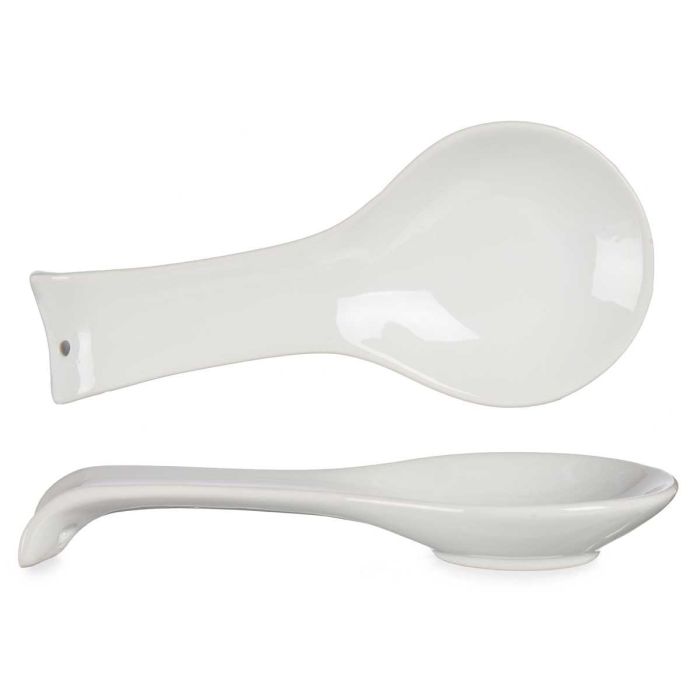 Reposacucharas Blanco Redondo Vessia 24x10.5x3 cm Cerámica (24 Unidades) 1 Reposacucharas Blanco Redondo Vessia 24x10.5x3 cm Cerámica (24 Unidades) 1