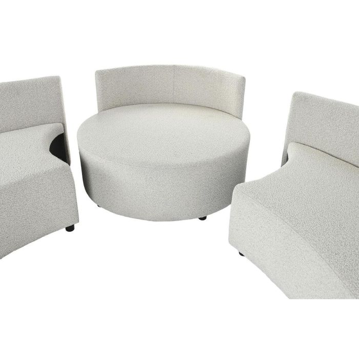 DKD Home Decor Sofá Moderno Modular de Poliéster y Madera, Blanco Roto 250x241x66 cm, Asiento 40 cm 2