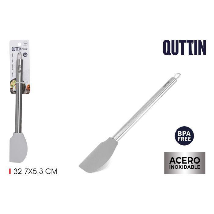Espátula de Silicona con Mango de Acero Quttin (24 Unidades) Espátula de Silicona con Mango de Acero Quttin (24 Unidades)