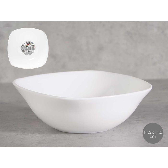 Vivalto Bol Cuadrado de Opal Blanco 11.5x11.5 cm (48 Unidades)