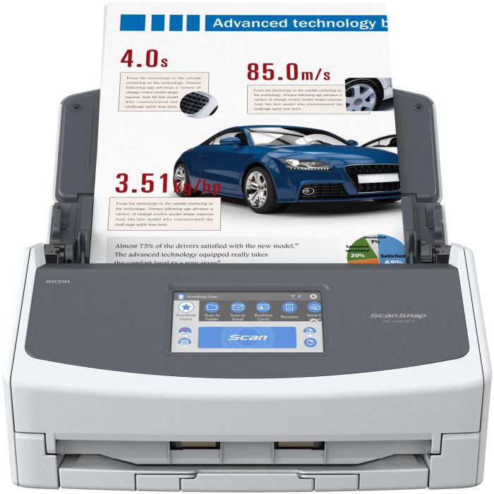 Ricoh ScanSnap iX-1600 Escáner de Documentos ADF Color Duplex 40 ppm USB 3.2 y Wi-Fi Pantalla Táctil 1