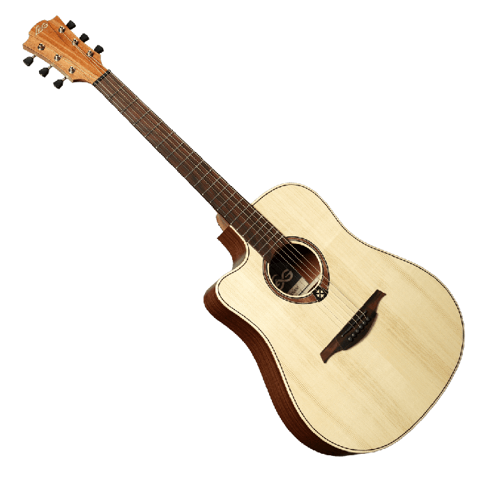 LAG Guitarra Electro-Acustica Dreadnought Cutaway Natural Zurdos Tapa Abeto Engelmann Macizo 2