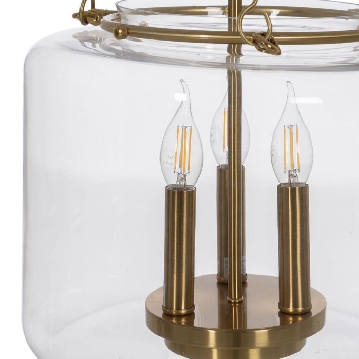 Lámpara de Techo Dorado Cristal Hierro 220-240 V 35 x 35 x 72 cm 1 Lámpara de Techo Dorado Cristal Hierro 220-240 V 35 x 35 x 72 cm 1