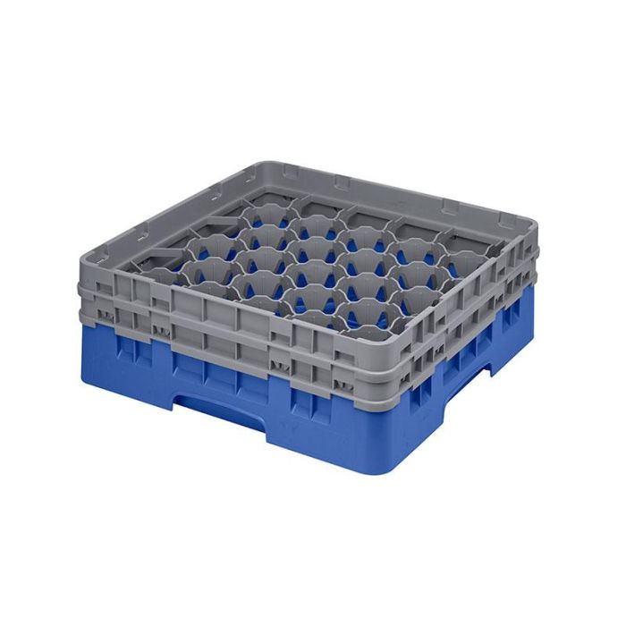 CAMBRO - 30S434-168 - Cesta de lavado 30 comp. 2 alturas - 7,84 cm Ø máx. - alt. máx. 13,5 cm - 50 x 50 x 18,4 cm - Azul