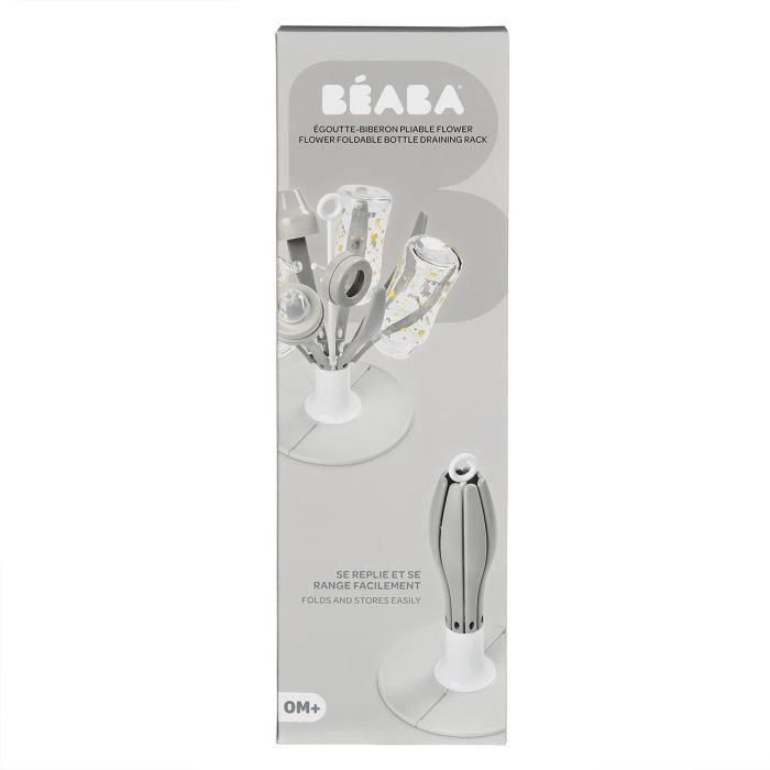 BEABA Biberón plegable con goteo Flor gris 4 BEABA Biberón plegable con goteo Flor gris 4