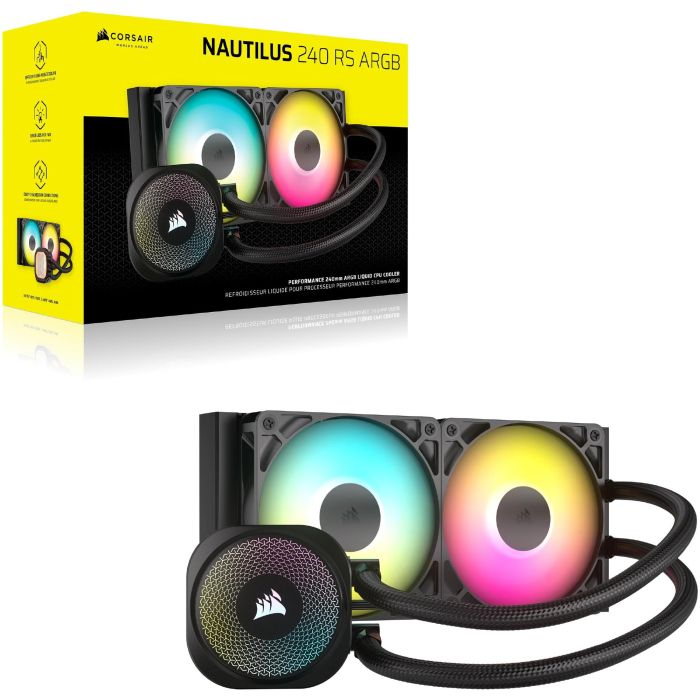 Corsair NAUTILUS 240 RS ARGB Refrigerador Líquido para Procesador, Negro, 2 Ventiladores, PWM, Compatible con Intel y AMD, CW-9060092-WW 1 Corsair NAUTILUS 240 RS ARGB Refrigerador Líquido para Procesador, Negro, 2 Ventiladores, PWM, Compatible con Intel y AMD, CW-9060092-WW 1