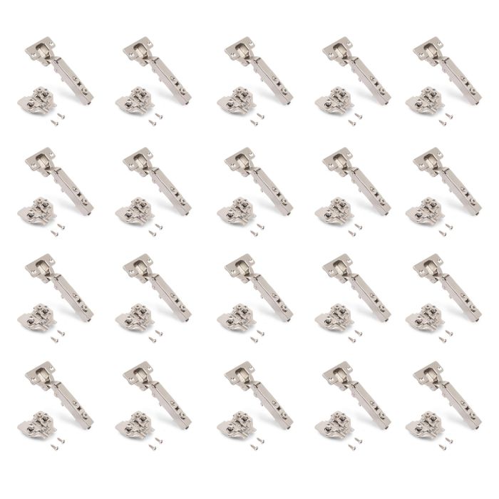 Emuca Lote de 20 bisagras rectas X92 con cierre suave y suplementos montaje mixto, Diámetro 5x9.5mm, Altura 0, Acero, Níquel 0 Emuca Lote de 20 bisagras rectas X92 con cierre suave y suplementos montaje mixto, Diámetro 5x9.5mm, Altura 0, Acero, Níquel 0