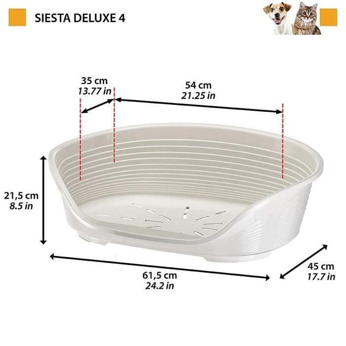 Ferplast Cama de Plástico Siesta para Perro y Gato Deluxe 4 Gris 1