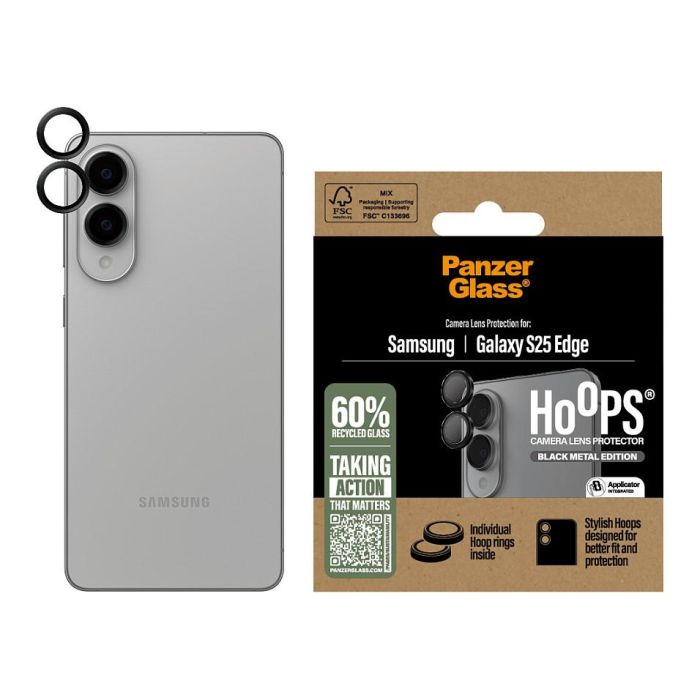 PanzerGlass Protector de Cámara Hoops Negro para Samsung Galaxy S25 Edge - Vidrio Templado, Resistente a Golpes y Rayones, Aplicación en Seco sin Burbujas 1 PanzerGlass Protector de Cámara Hoops Negro para Samsung Galaxy S25 Edge - Vidrio Templado, Resistente a Golpes y Rayones, Aplicación en Seco sin Burbujas 1