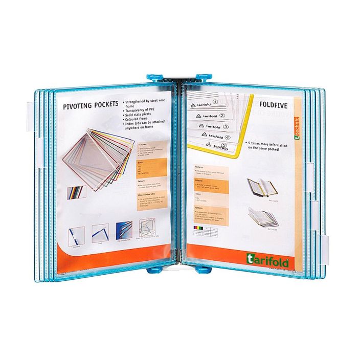 Portacatalogo De Pared Polipropileno Tarifold Con 10 Fundas Din A4 Color Azul 1 Portacatalogo De Pared Polipropileno Tarifold Con 10 Fundas Din A4 Color Azul 1