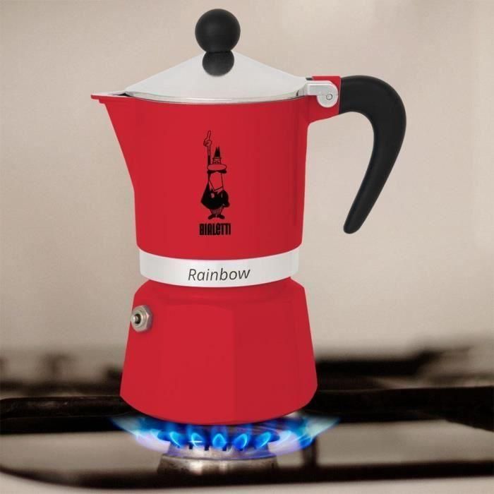 Cafetera italiana - BIALETTI - RAINBOW - 6 tazas - 0,30 L - Roja 1 Cafetera italiana - BIALETTI - RAINBOW - 6 tazas - 0,30 L - Roja 1