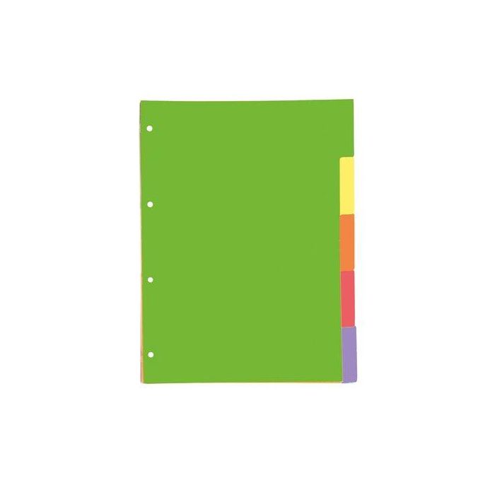 Separadores Oxford Cartulina Strongline A4 5 Pestañas 4 Taladros (Colores Vivos)