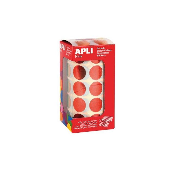 Gomets Apli Metalizados Rollo 59H Circulo Ø 20 Mm Rojo 1.770 Uds. (12049)