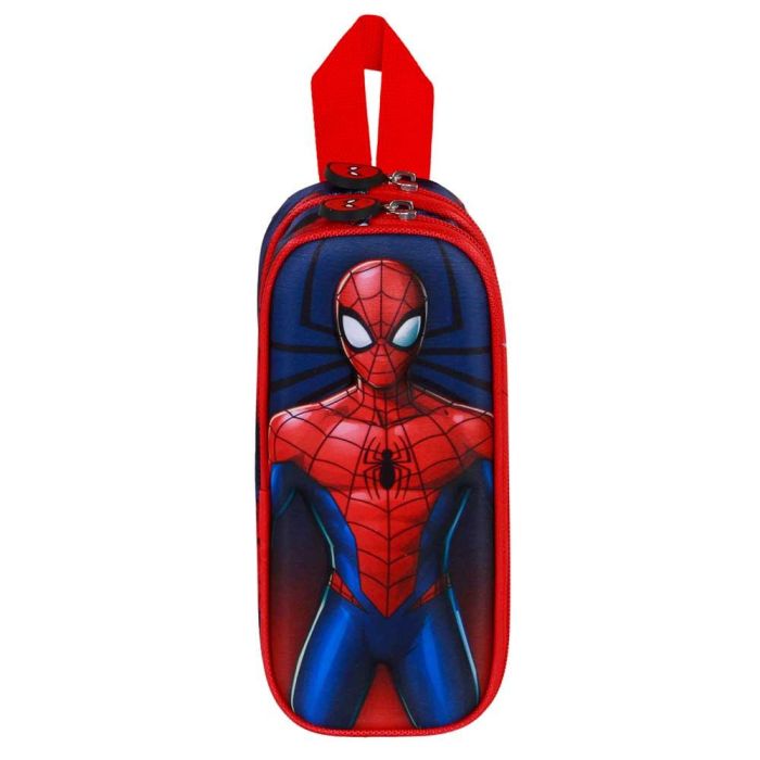 Marvel Spiderman Estuche Portatodo Escolar 3D con Relieve Frontal de Spiderman, Doble Compartimento y Cremallera, Color Azul 1 Marvel Spiderman Estuche Portatodo Escolar 3D con Relieve Frontal de Spiderman, Doble Compartimento y Cremallera, Color Azul 1