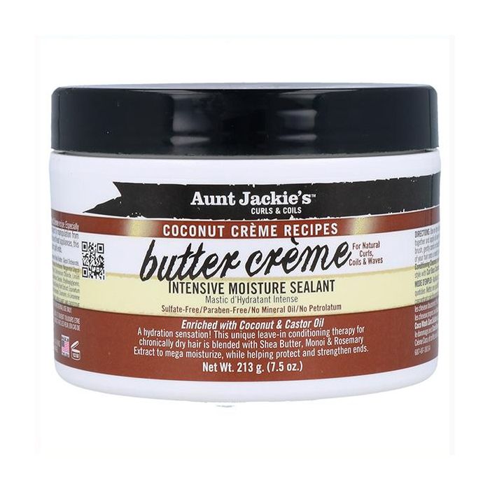 Aunt Jackie'S Curls & Coils Coconut Butter Crema - Acondicionamiento ligero sin enjuague para cabello con porosidad baja - 213G/7.5Oz