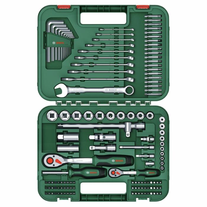Bosch BOS4053423255133 Juego de Herramientas Manuales de 132 Piezas: Llaves, Trinquetes, Destornilladores para Fijación Pesada 1 Bosch BOS4053423255133 Juego de Herramientas Manuales de 132 Piezas: Llaves, Trinquetes, Destornilladores para Fijación Pesada 1