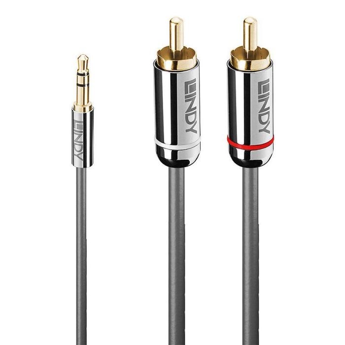 Lindy Cable de Audio 3.5mm a Phono 1m - Contactos Oro 24K, Cromo Line, Libre de PVC y Halógenos 0 Lindy Cable de Audio 3.5mm a Phono 1m - Contactos Oro 24K, Cromo Line, Libre de PVC y Halógenos 0