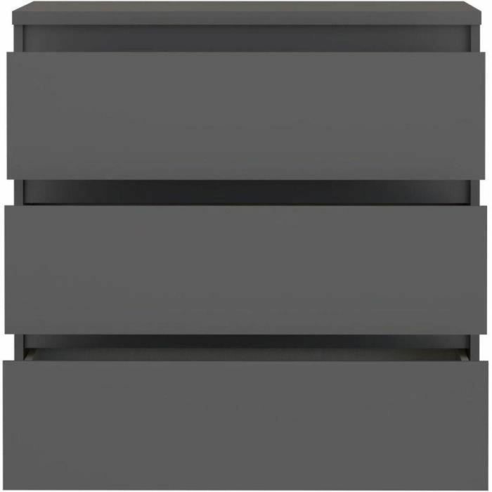 Cómoda - CHELSEA - 3 cajones - Antracita - 77,2 x 42,2 x 79,9 cm 3 Cómoda - CHELSEA - 3 cajones - Antracita - 77,2 x 42,2 x 79,9 cm 3