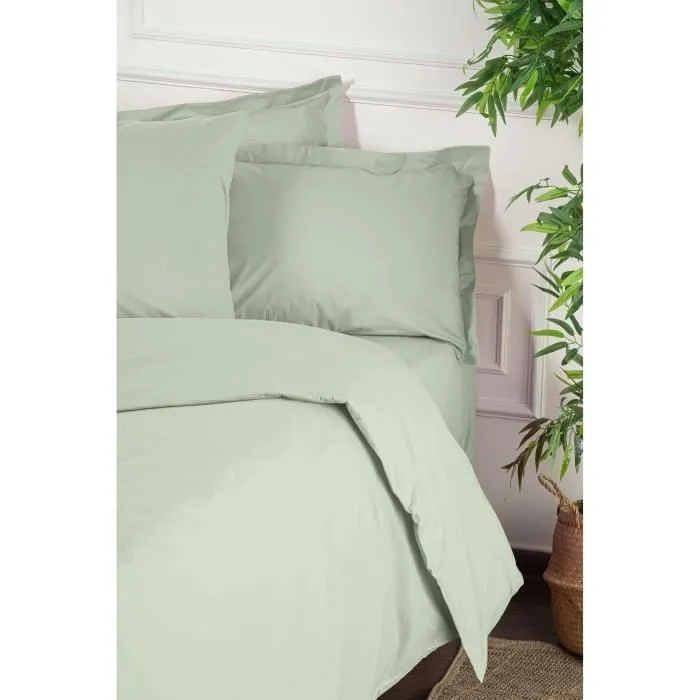 Aucune ASI8684282553991 Juego de Cama - Funda Nórdica 220x240 cm, Fundas Almohada 60x60 cm - 100% Algodón Reforzado - Verde 1