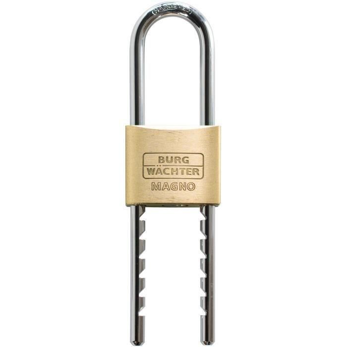 Burg Wachter 400 E HB 50 Flex SB Candado de Latón Macizo, 50 mm, Arco Ajustable Grande, Doble Cierre Burg Wachter 400 E HB 50 Flex SB Candado de Latón Macizo, 50 mm, Arco Ajustable Grande, Doble Cierre