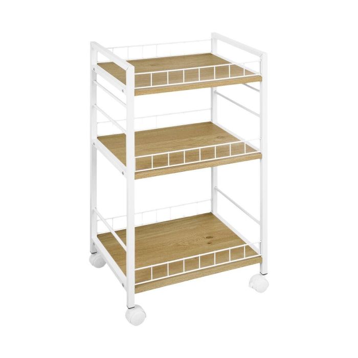 Carrito Verdulero Versa Blanco Metal Plástico Melamina 30 x 76 x 40 cm 1