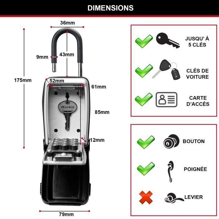 Master Lock 5420EURD Caja de llaves con grillete retráctil 3