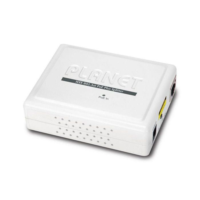 Planet POE-161S Splitter PoE+ Gigabit IEEE 802.3at (25.5W) - Separa Datos y Alimentación DC 5V/12V para Cámaras PTZ/Teléfonos VoIP/APs