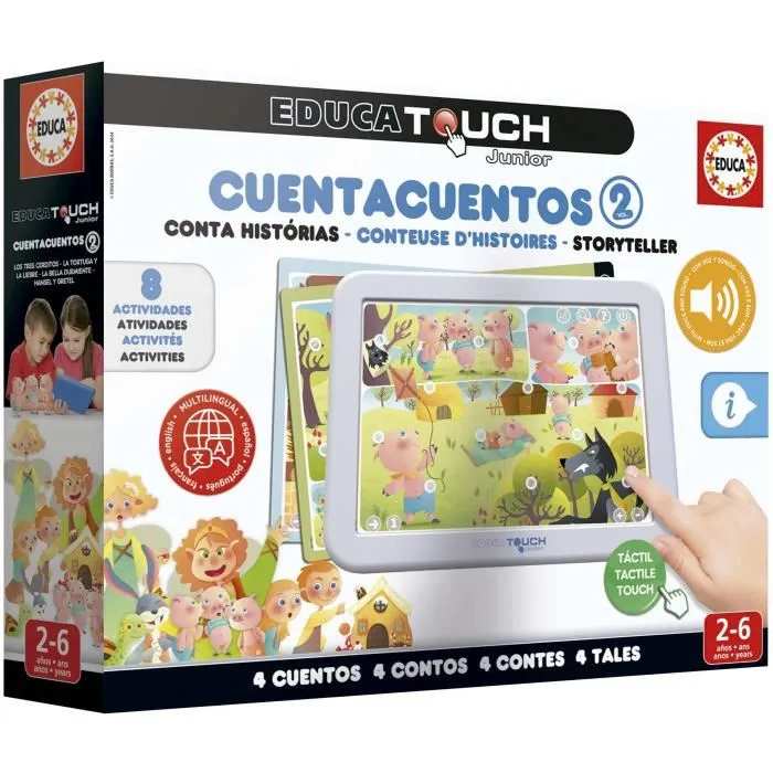 Educa Cuenta Cuentos 2 17952, Libro Interactivo para Niños a Partir de 2 Años con 4 Historias y 8 Actividades Didácticas 4