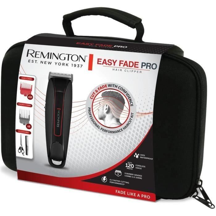 Remington REM1702487647703 Cortapelos HC550 Easy Fade Pro Inalámbrico, Resistente al agua, Guías fijas, degradadas y para corte de orejas 2