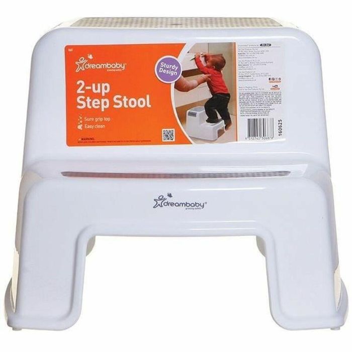 Dreambaby Taburete con Escalera 2 Up Antideslizante y Texturizado Hasta 80 kg Gris para Niños y Adultos 1