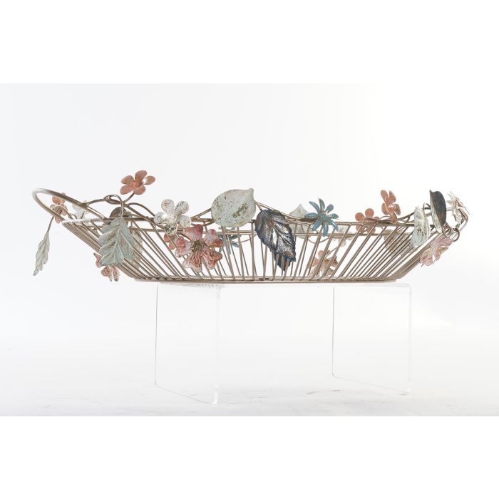 DKD Home Decor Centro de Mesa Metálico Multicolor Hojas 36 x 12.7 x 56 cm 2