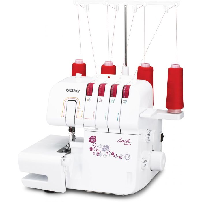 Brother M343D Overlock de 2 Agujas, Brazo Libre, Iluminación LED, Diferencial Ajustable, Roscado Simplificado y Cuchilla Retráctil 1