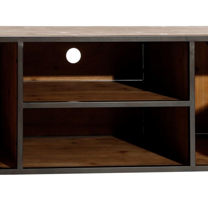 Mueble de TV CÉSARE 150 x 40 x 49 cm Negro Metal Madera Marrón 5