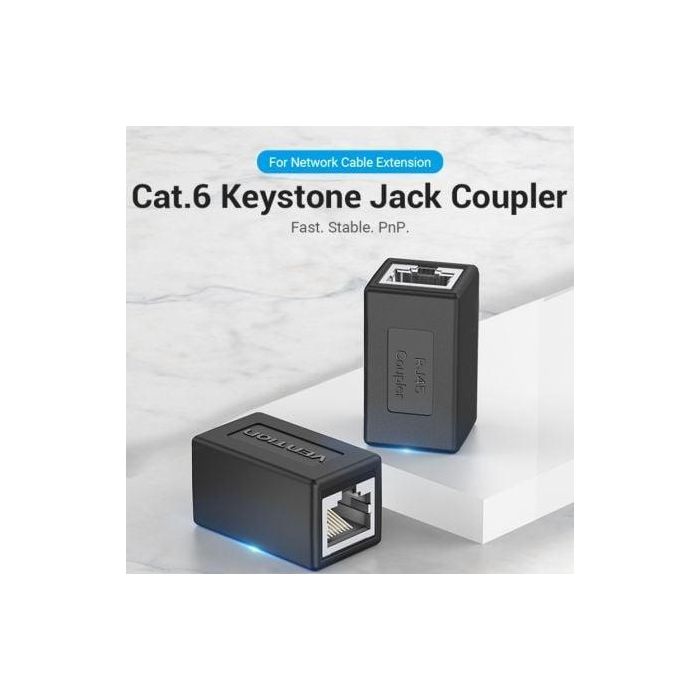 Vention IPVB0 Adaptador Conector RJ45 Cat.6 FTP Hembra - Hembra Negro 1 Vention IPVB0 Adaptador Conector RJ45 Cat.6 FTP Hembra - Hembra Negro 1